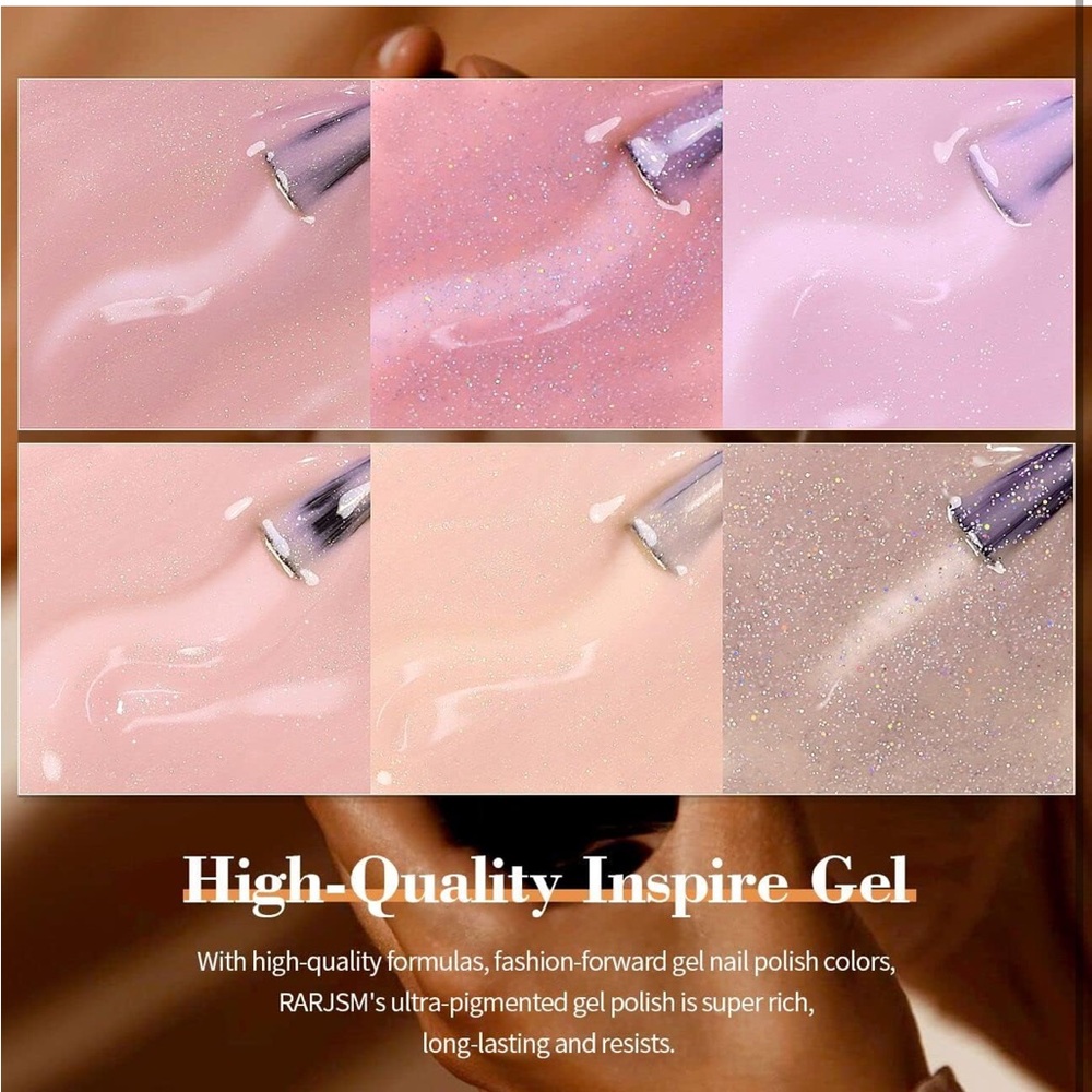 Glitter Pink and Cream Gel Polish Set - Picture 7 of 9